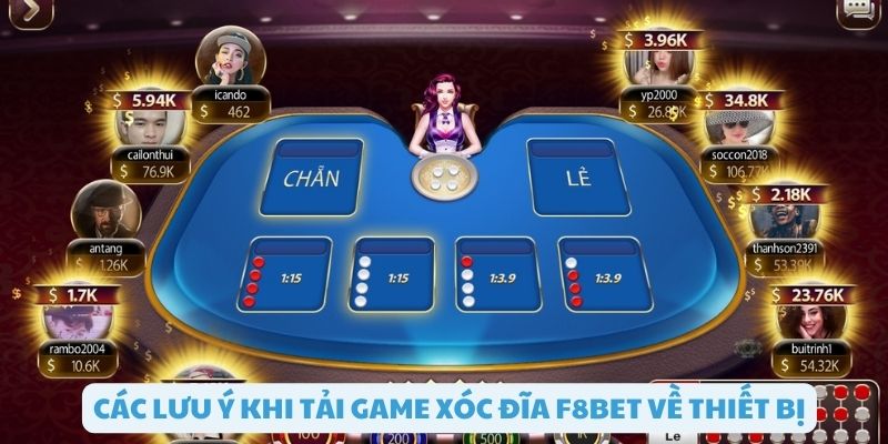 Những lưu ý khi tải game xóc đĩa F8bet