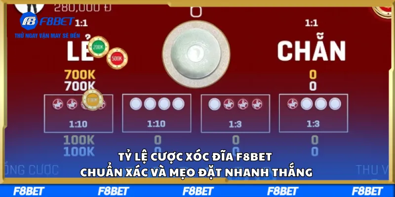 Tỷ Lệ Cược Xóc Đĩa F8BET Chuẩn Xác Và Mẹo Đặt Nhanh Thắng